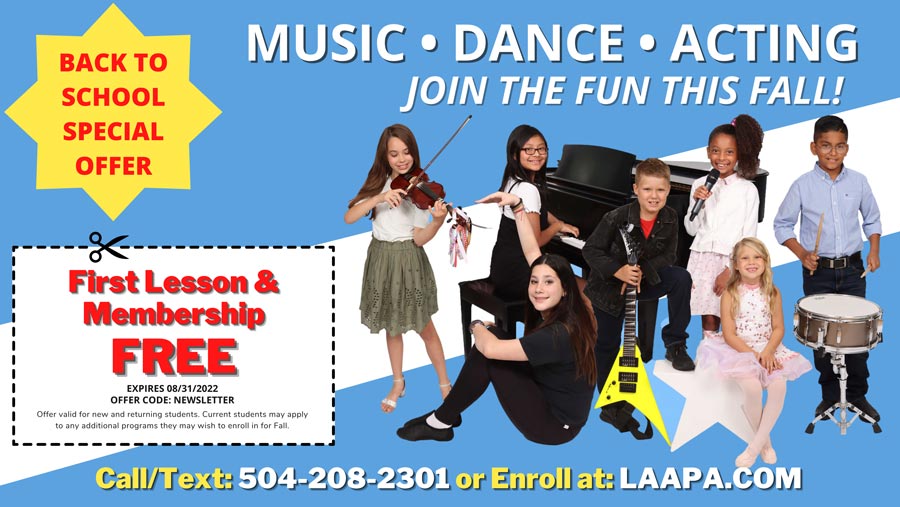 Enroll Today for In-Person or Online Music & Dance Classes in New Orleans, Mandeville, Harahan and more