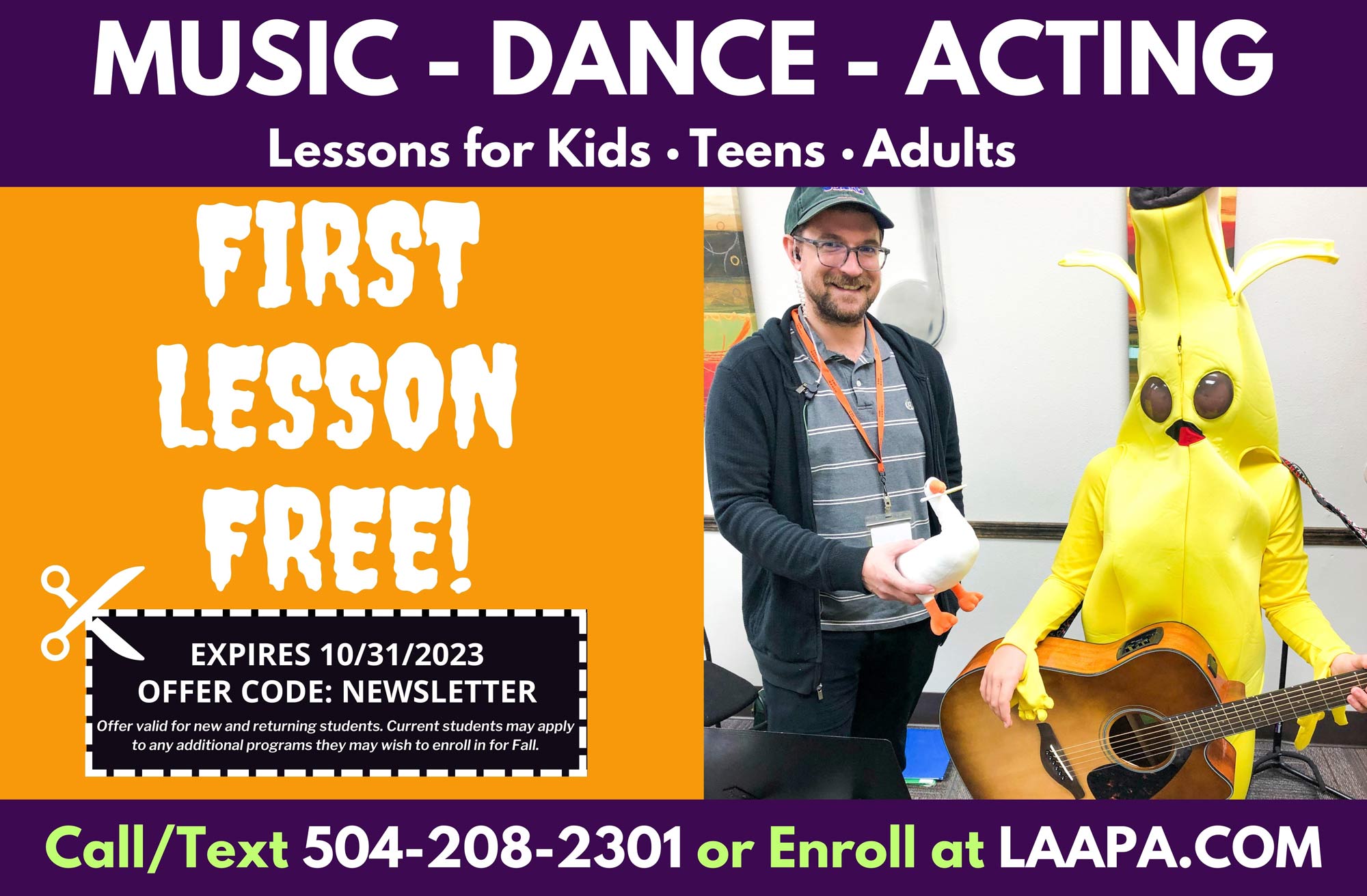 Learn to Play, Dance, Sing in 2023 in Covington, Harahan, and Mandeville, LA!